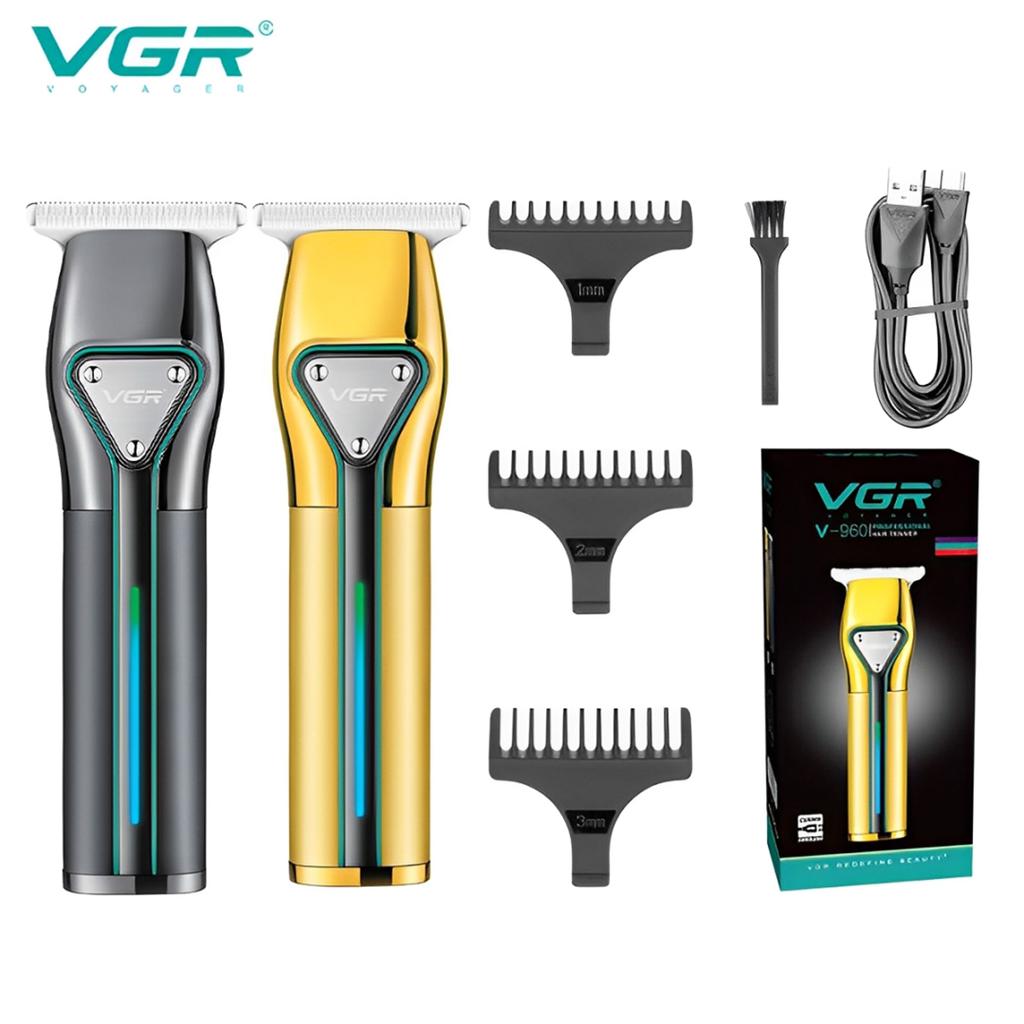 New VGR V-960 Hair Clipper Metal Hair Trimmer Professional Beard Shaver USB Rechargeable Haircut Machine Cordless Trimmer for Men Home Razor Shaver