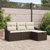 VidaXL Ensemble de Canapé de Jardin 4 Pièces avec Coussins Marron en Rotin Synthétique 3360579