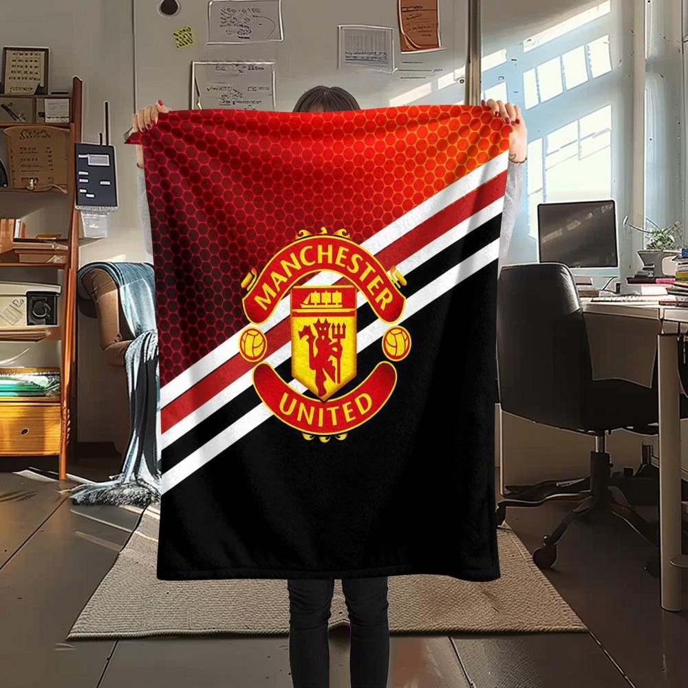 Man United Flannel Blanket, High quality Comfortable for All Seasons, Home Decor, Warmth and Comfort