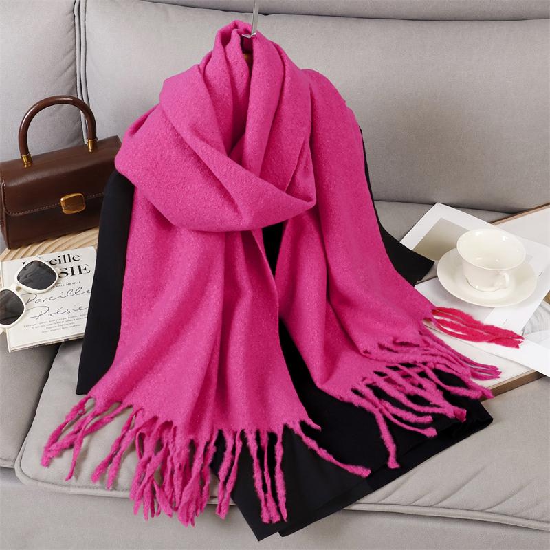 Luxury 2 Colours Cashmere Scarf Women Autumn Winter Shawl Pashmina Handkerchief Lady Pareo Soft Outdoor Windproof Travel Bufanda