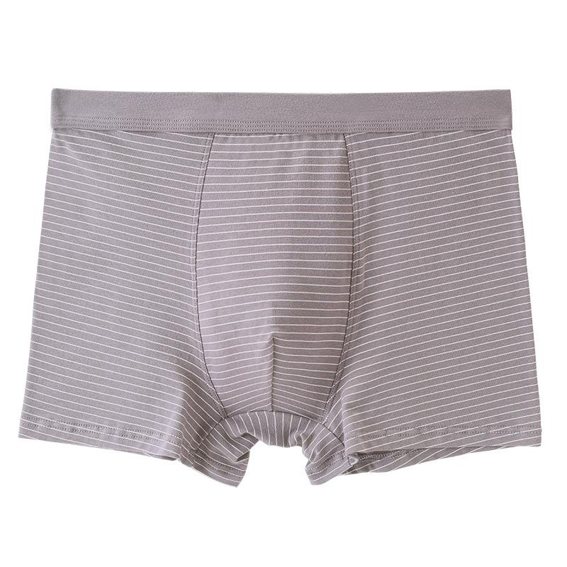 Cotton Medium And High Waist Men'S Underwear Loose Plus Size Breathable Men'S Boxers Striped Printed Pure Cotton Boxers