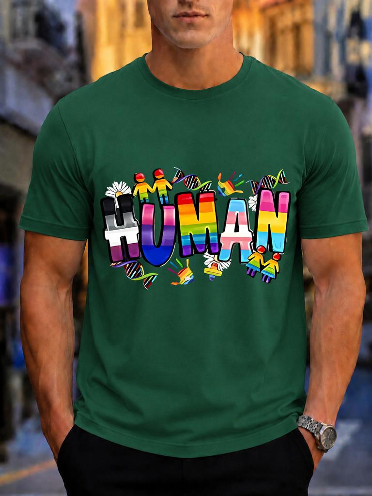 2026 New Pure Cotton T Shirt Multihuunisex Rainbow Graphic Unisexs Basic Top Casual Short