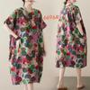 Real Shot 2026 Summer New Large Size Women's Clothing Fat MM Linen Cotton Linen Retro Literary Ethnic Style Casual Dress