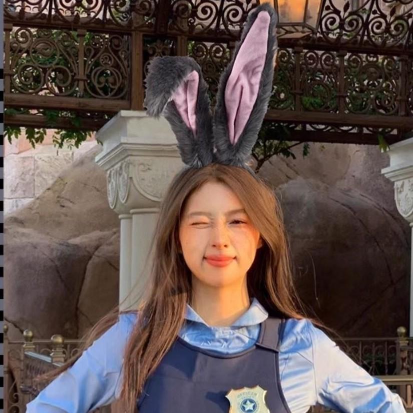 Sex underwear rabbit ears headband fleece hairpin cos Judy police officer disney play photo headgear z9