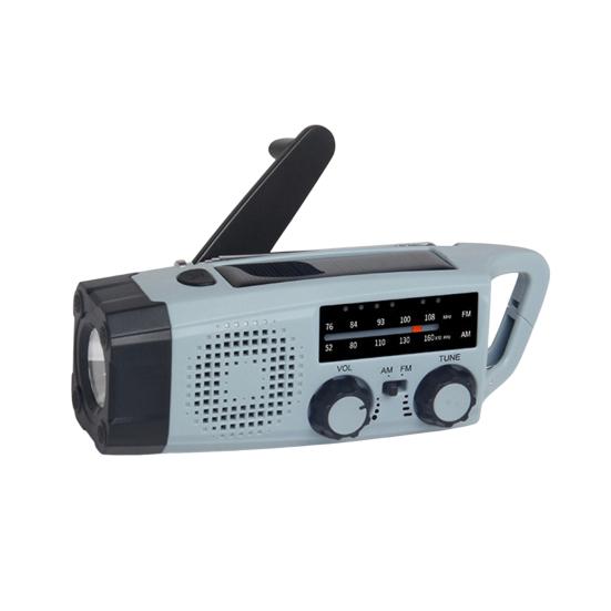 

Солнечное радио с фонариком SOS сигнал тревоги многоцелевое перезаряжаемое портативное аварийное радио с ручкой AM/FM радио серый/синий