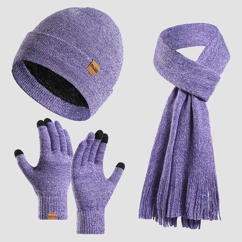 Elastic Cold Proof Gloves  Pullover Cap Beanies Cap Knitted Scarf  Men
