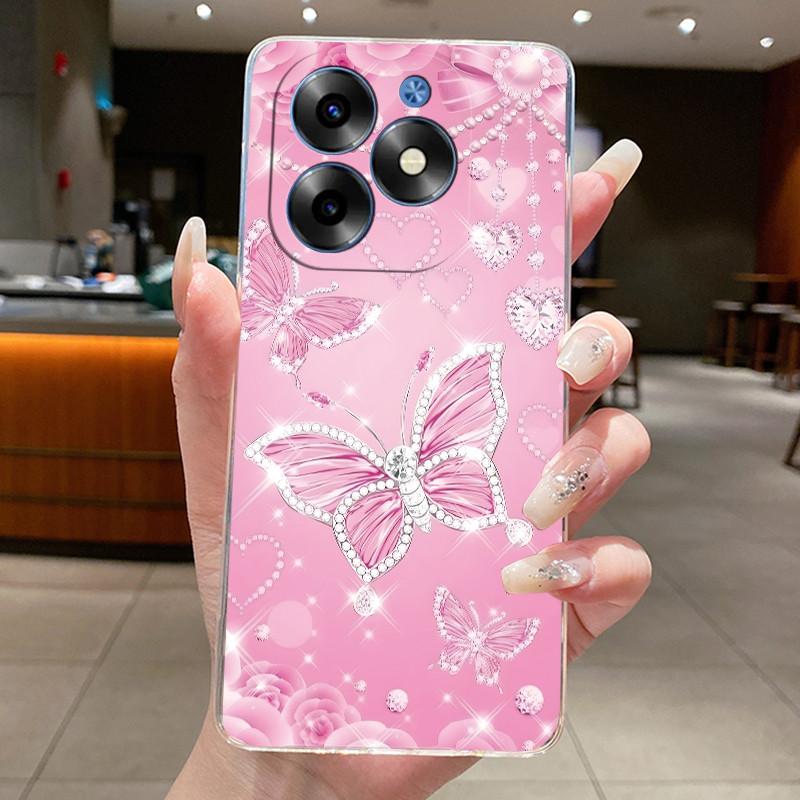 Fashion Flowers For Itel S23+ S23 Plus S681LN ItelS23+ 2023 Transparent Silicone Phone Protective Back Cover Shell Soft TPU Case