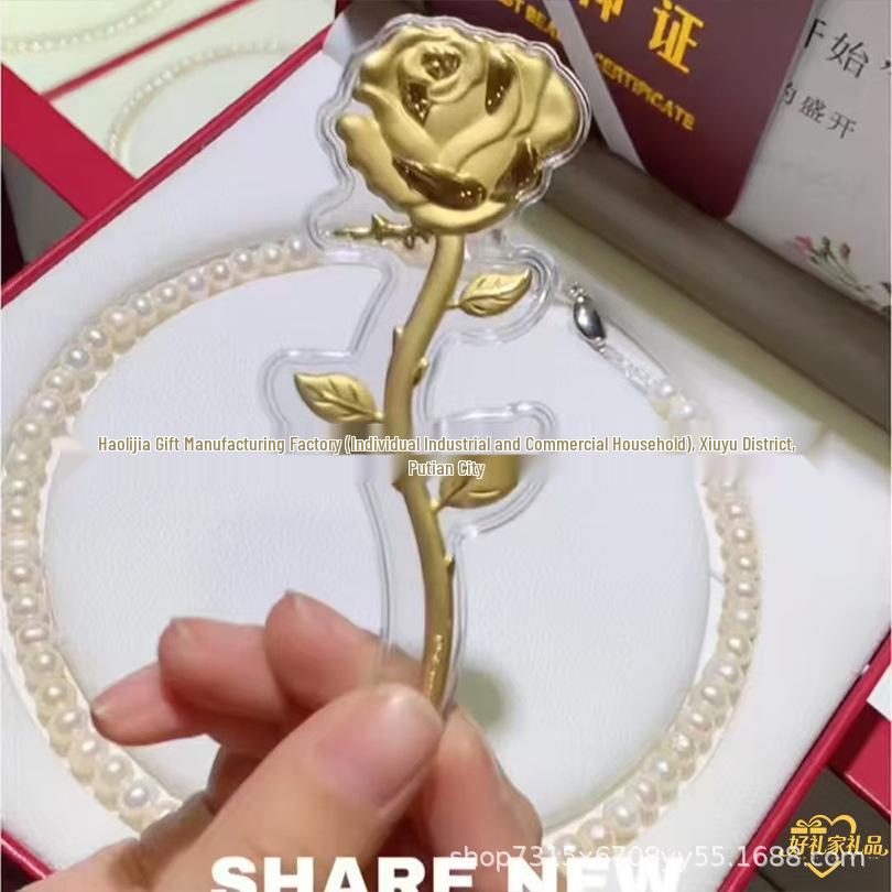 

Elegant Gold Pearl and Rose Gift Set for Her