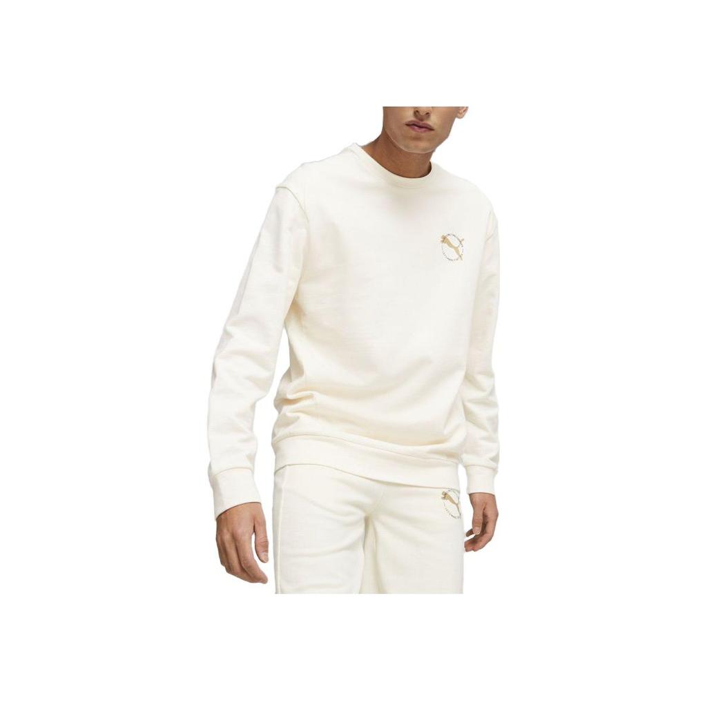 Puma Better Sportswear Solid Color Crew Neck Long Sleeve Sweatshirt Men Sweatshirt White 676063-99
