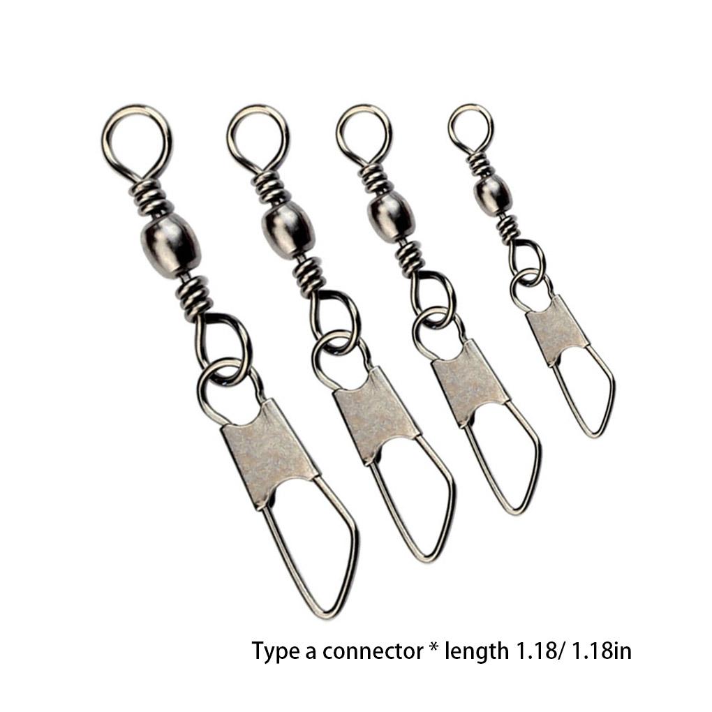 10pcs Fishing Swivel Connector Stainless Steel Fishhook Snap Tools Tackle Fitting Connect Component Replace Fittings
