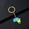 Portachiavi Premium in Acciaio Inossidabile con Ciondolo Mappa Bandiera Africa Ghana Nigeria Capo Verde Congo Uganda Regalo per Appassionati di Viaggi