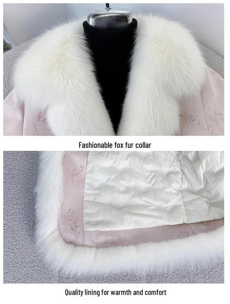 Trendy Women's Faux Fox Fur Coat - Youthful & Stylish Cotton-Padded Winter Jacket 2024