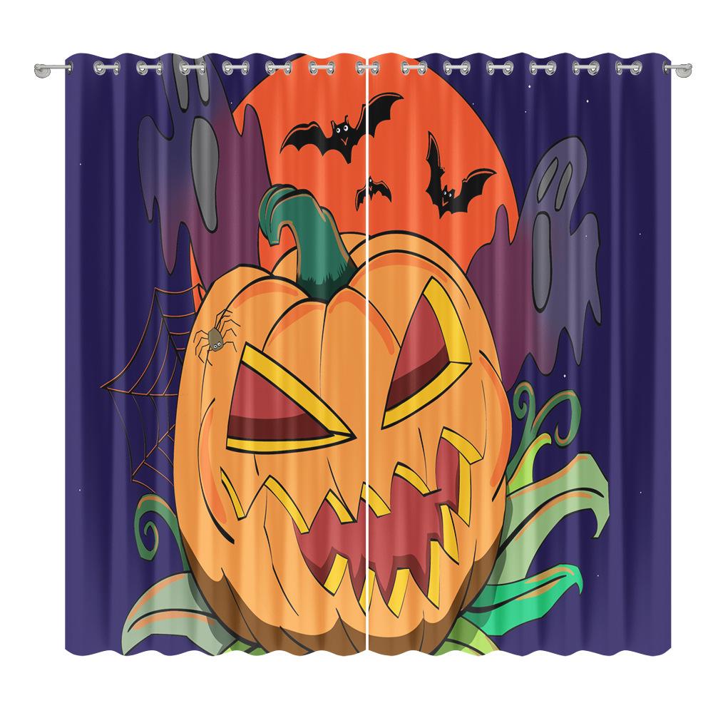 Halloween Curtain Cloth Bedroom Living Room Balcony Blackout Curtain Office Hotel Insulation Curtain