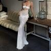 European and American Summer New Elegant Temperament Wind Irregular Lace Mesh Pure Desire Sexy Dress Women