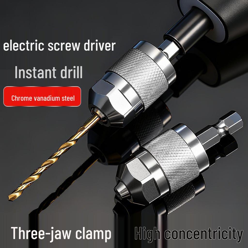 Hex Shank 3-Jaw Quick-Change Chuck Converter for Electric Drill