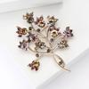 Fashion Retro Rhinestone Big Tree Brooch, Niche High-End Women'S Clothing Accessories Corsage Plant Pin