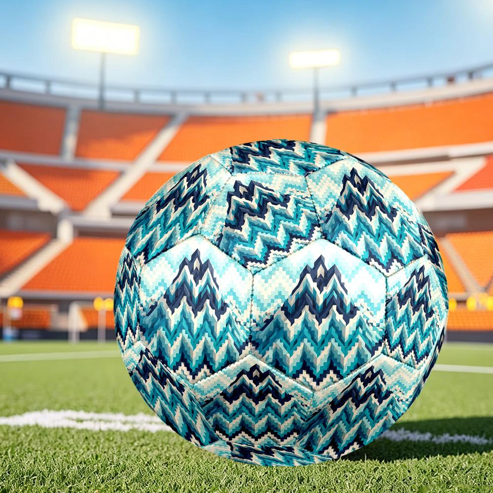1pc Waves Themed Soccer Ball, Size 5, Lightweight PVC Material, Outdoor Training Soccer Ball Gift. q62252