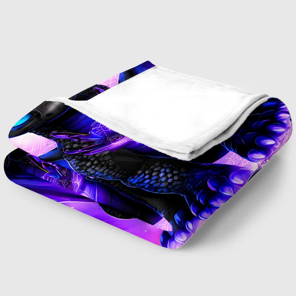 Cute Night Fury Dragon Flannel Throw Blanket Purple Neon Fantasy Dragon Art Kids Sofa Bed Blanket