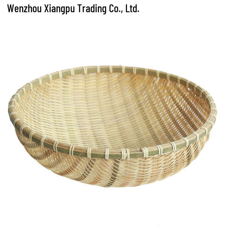 

Bamboo Woven Fruit and Storage Baskets - Round Sieve, Tray, and Farmhouse Styles.