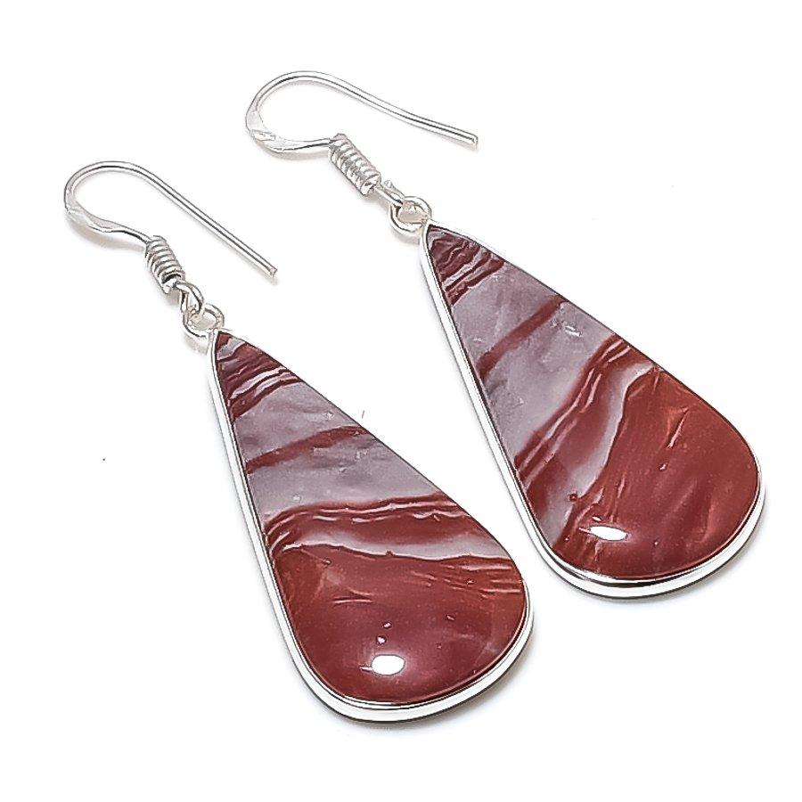 Натуральный драгоценный камень доломит Ювелирное изделие из стерлингового серебра 925 пробы Серьга 2,17  AEE-10720