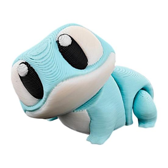 3D Printed Gecko Frog Figurine Movable Joints Big Eyes Frog Figure Articulated Animal Model Fidget Toy Desktop Decoration Ornament