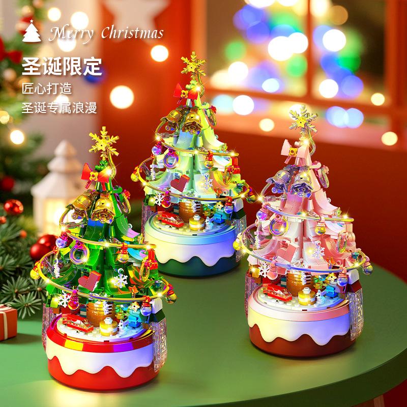 Diy Christmas Music Box Building Blocks | Santa Claus Snowman Micro Bricks Toy Compatible With  Holiday Decoration Kid Adult