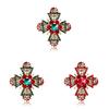 Broche pendentif croix géométrique en alliage de zinc pour hommes et femmes