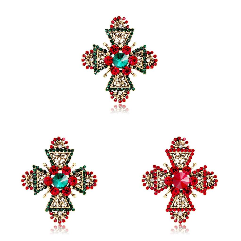 Broche pendentif croix géométrique en alliage de zinc pour hommes et femmes