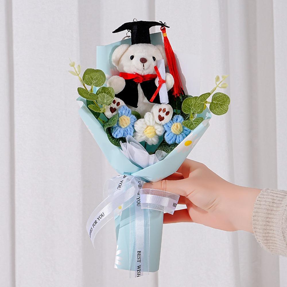 Stuffed Little Bear Doll Bouquet Cartoon Simulated Bear Doll Bouquet  Graduation Gifts