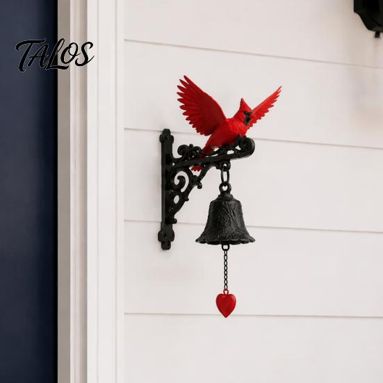Holiday Decoration for Home Red Bird Garden Bell, Vintage Style Wall Mounted Outdoor Dinner Unique Decor Gift Yard Porch Patio Entryway Farmhouse