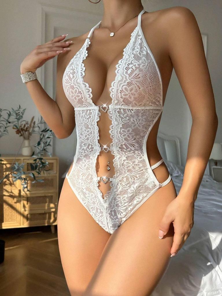 Sexy For Women Crotchless Underwear Black Sexy Bodysuit Lingerie Porn Babydoll Perspective Lace Sex Suit Deep V Erotic Costumes