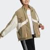 Adidas Neo Vintage Sports Stand Collar Color Block Pocket Striped Splicing Jacket Women Jackets Light-Green HG1610