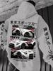 Herren Herbst/Winter Lässiges Locker geschnittenes Europäisches Dunkler Stil Y2K Retro Kapuzenpullover, Tokyo Racing Kultur Kapuzenpullover