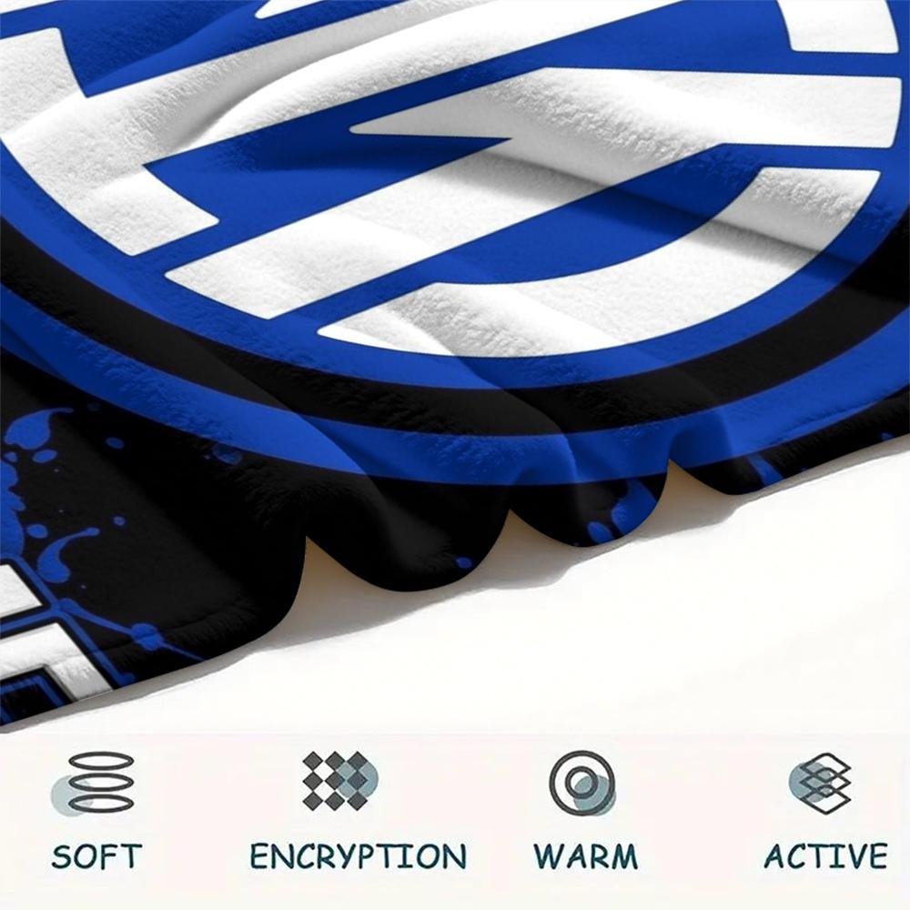 1PC Custom Name Inter Milan Patterned Flannel Blanket Suitable For All Seasons for Home Decor Warmth and Comfort Gifts Holiday Present