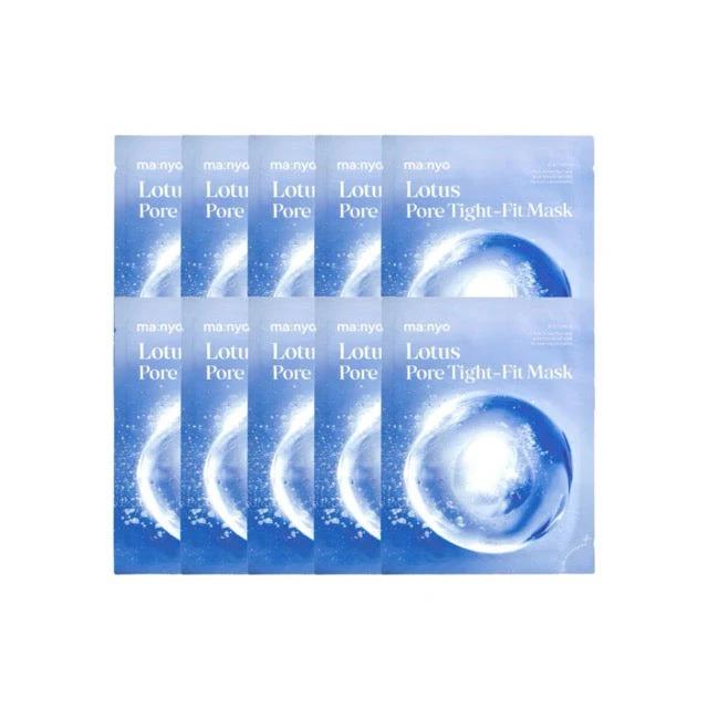 ma:nyo Lotus Pore Tight-Fit Mask 25g (Pack of 10) Purifying & Smoothing Sheet Mask