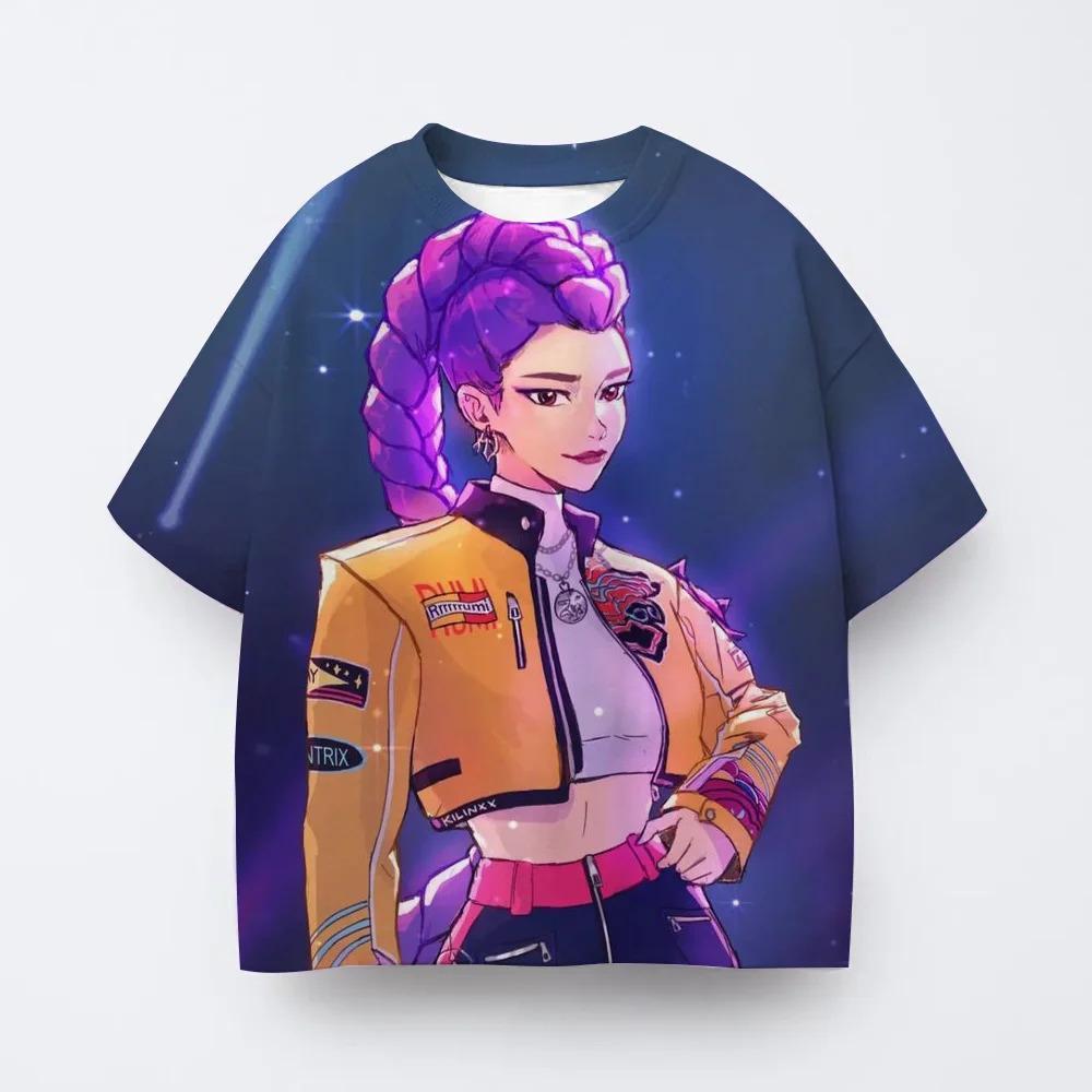 Lässiges lockeres Oberteil Rundhalsausschnitt Print Kurzarm Mode T-Shirts Mädchen