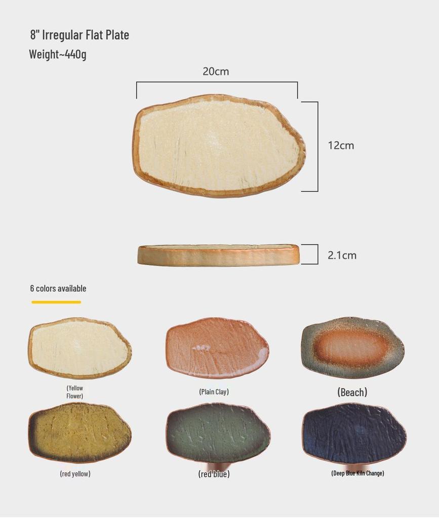 Japanese Minimalist Ceramic Plate for Sushi and Dumplings - Exquisite Underglaze Design