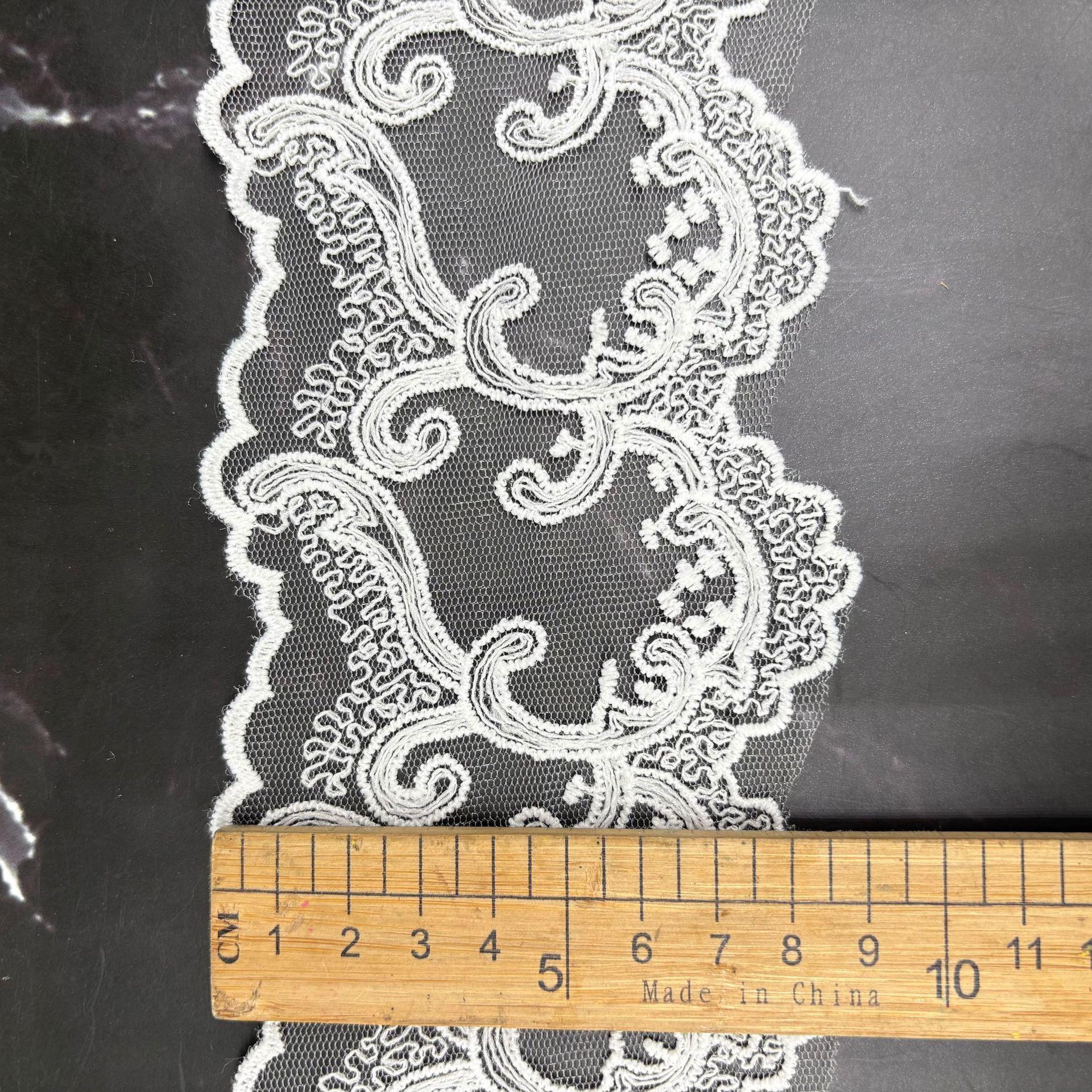 

Mesh Water-Soluble Lace Milk Silk Embroidery Barcode Lace, Dress Children S Clothing Women S Accessories White 8.5CM