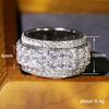 Cao Shi Trendy Hip-Hop Half-Circle Diamond Ring for Men & Women - Shiny Street Style Index Finger Accessory