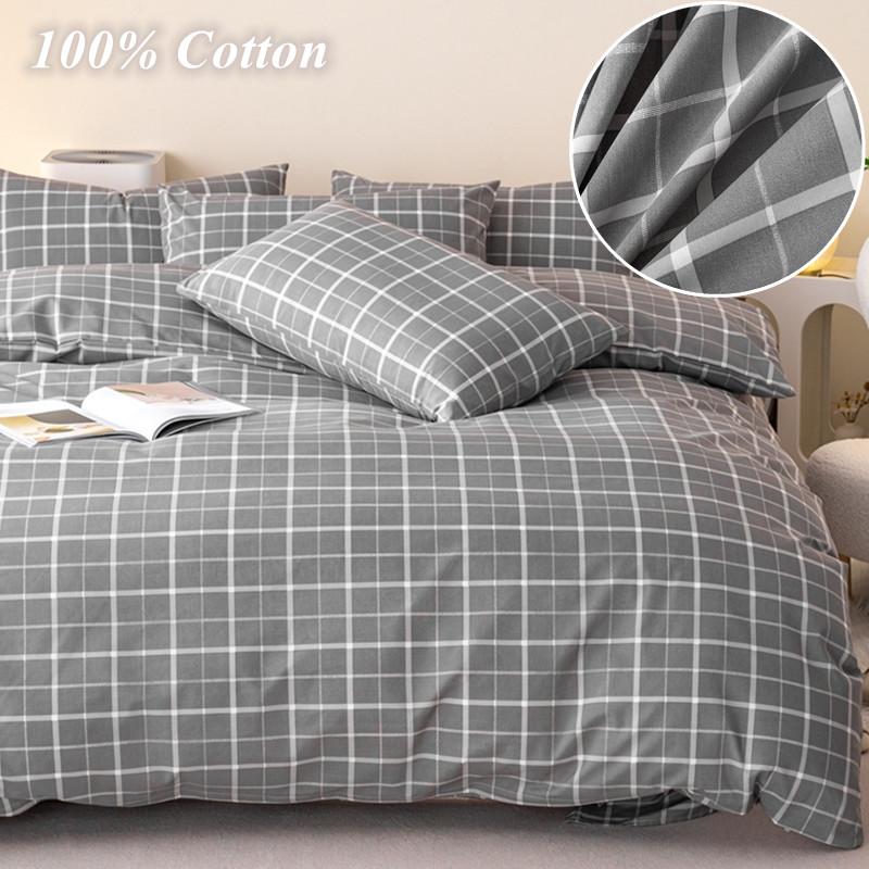 

100% Cotton Quilt Covers Plaid Style Duvet Covers Skin-friendly Bed Covers funda nordica Home Comforter Covers (No Pillowcase) Single 150x200cm 1pc
