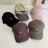 Soft Top Baseball Cap Women's Simple Trendy Letter Embroidered Peaked Cap Showing Face Small Pure Cotton Casual Versatile Sun Hat Men