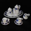1 Set 1/12 Dollhouse Miniature Flower Patten Porcelain Coffee Tea Cups Ceramic Tableware Dollhouse Kitchen Accessories