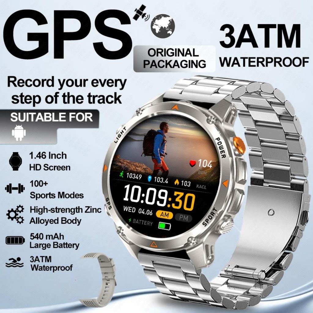 New GPS Precise Positioning Smart Watch IP68 Waterproof Compass Altimeter LED Lighting 100+ Sports Health Management Smart Watch