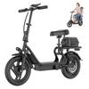 AOVOPRO ESBSXLX Dual Suspension 500W 14 Inch Commuter Electric Scooter 10.4Ah with Seat & Carry Box for Adult-Up To 27 Miles