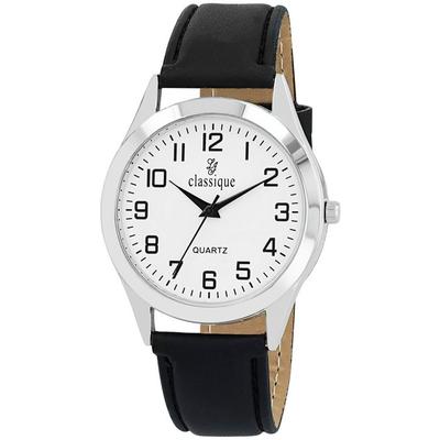 Watch - CLASSIC - Classic - 40 Mm Case - Black Faux Leather Strap - Quartz Movement