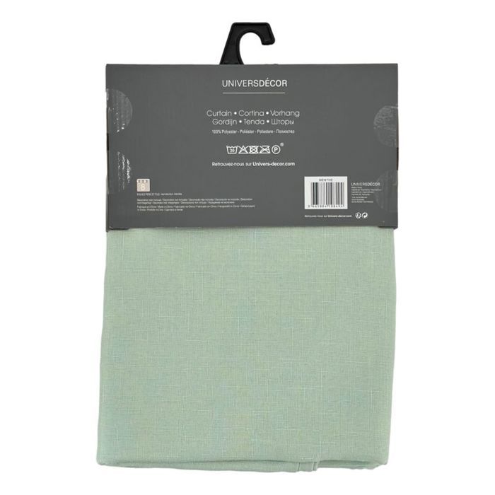 Pair of Eyelet Semi-sheer Curtains Linen Effect "Moonlight" Mint