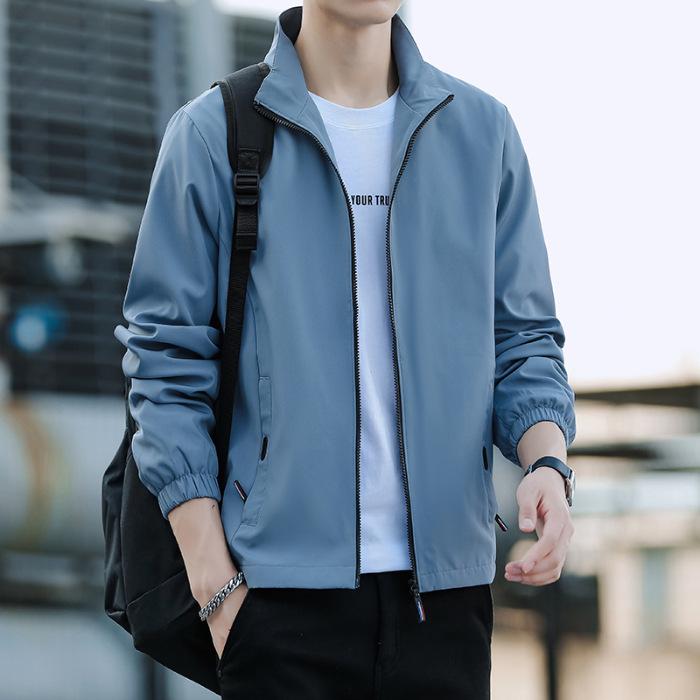 Men s 2025 Trendy Loose Fit Stand Collar Jacket - Simple Business Casual for Spring and Autumn M