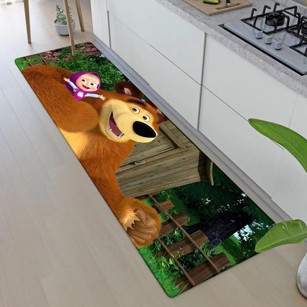 Entrance Front Door Doormat M-Masha And The B-Bears Non-slip Kitchen Rug Living Room Rugs Balcony Bathroom Foot Mat Floor Mats