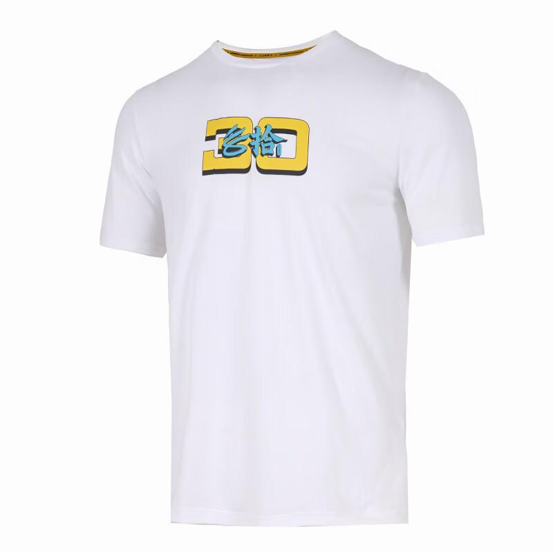Under Armour T Shirts Men s White Crew Neck Moderate 6015456-100 L
