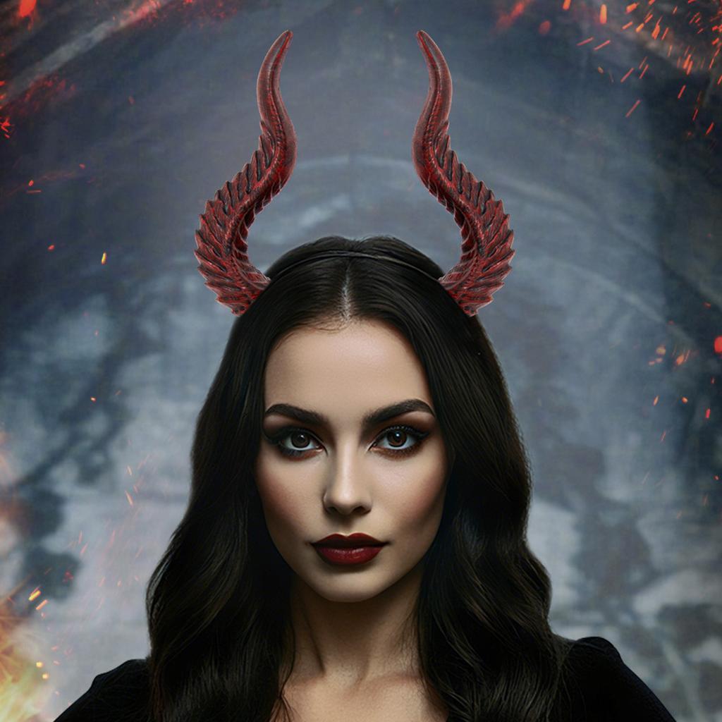 Gothic Devil Horns Headbands Adjustable Party Hair Accessory For Women Men Costume Weddings Elegant Hairband